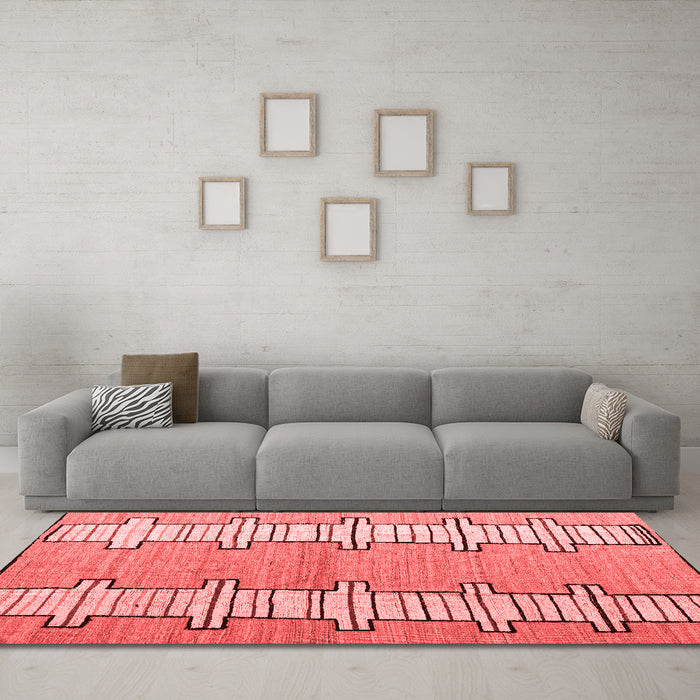 Modern Red Washable Rugs