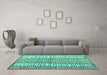 Machine Washable Abstract Turquoise Modern Area Rugs in a Living Room,, wshabs5013turq