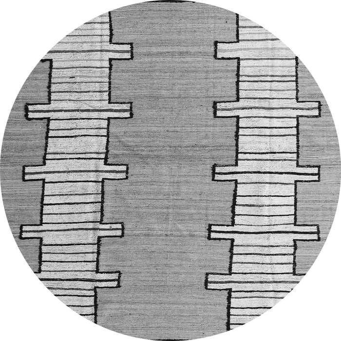 Round Abstract Gray Modern Rug, abs5013gry