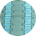 Round Machine Washable Abstract Light Blue Modern Rug, wshabs5013lblu