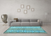 Machine Washable Abstract Light Blue Modern Rug, wshabs5013lblu