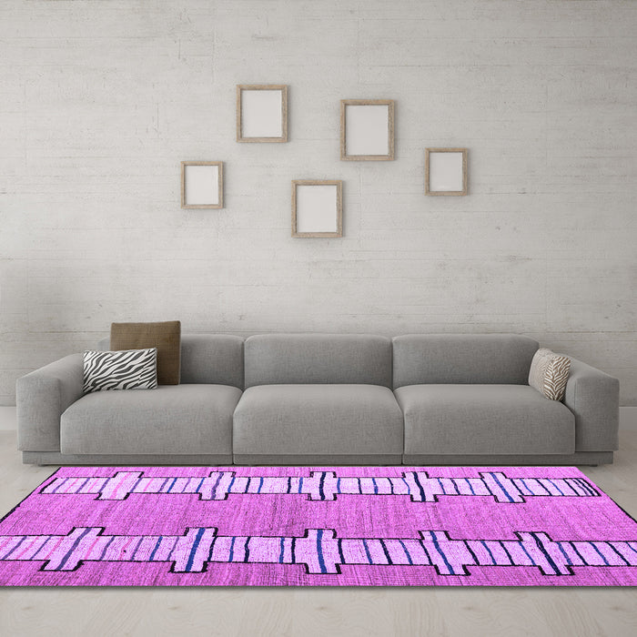 Machine Washable Abstract Purple Modern Area Rugs in a Living Room, wshabs5013pur