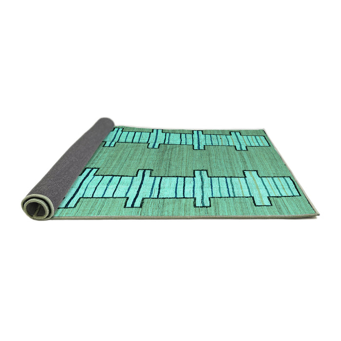 Sideview of Abstract Turquoise Modern Rug, abs5013turq