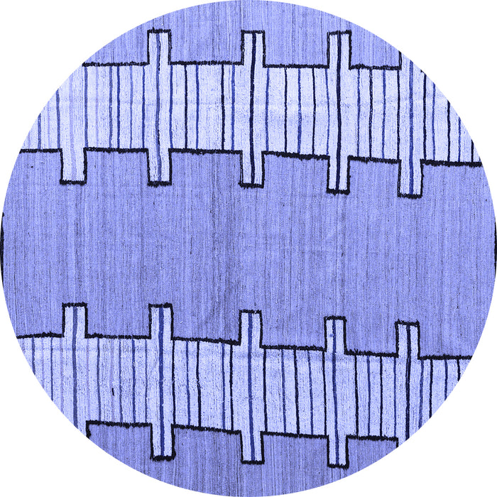 Round Machine Washable Abstract Blue Modern Rug, wshabs5013blu