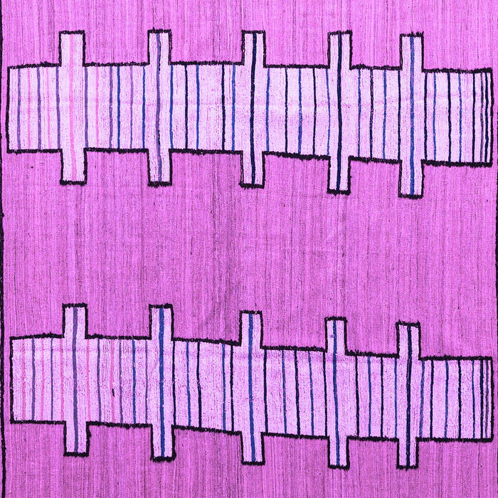 Square Machine Washable Abstract Purple Modern Area Rugs, wshabs5013pur