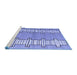 Sideview of Machine Washable Abstract Blue Modern Rug, wshabs5013blu