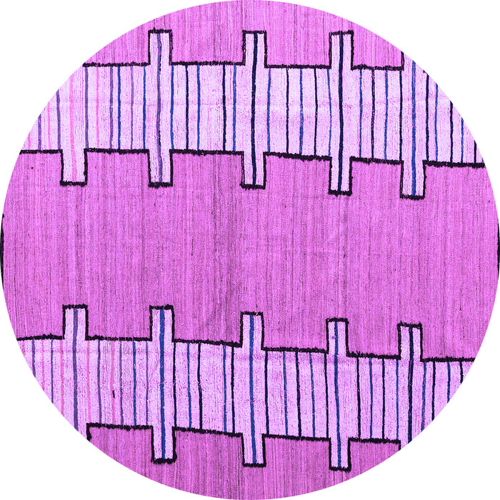 Round Abstract Purple Modern Rug, abs5013pur