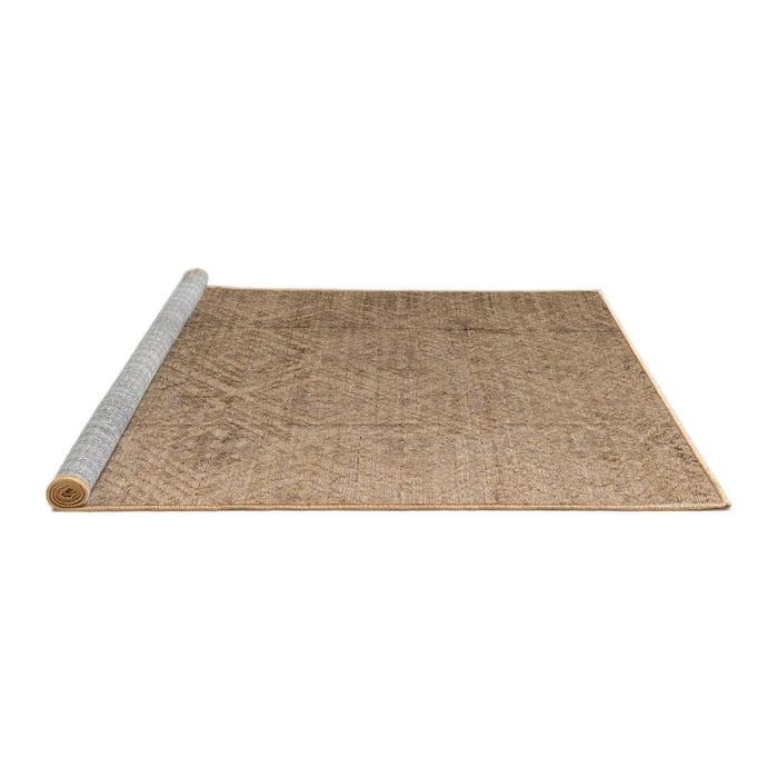 Sideview of Machine Washable Abstract Gold Brown Rug, wshabs5014