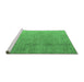 Sideview of Machine Washable Oriental Emerald Green Modern Area Rugs, wshabs5014emgrn