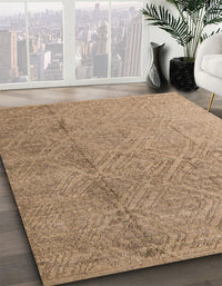 Abstract Gold Brown Oriental Rug, abs5014