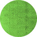 Round Oriental Green Modern Rug, abs5014grn