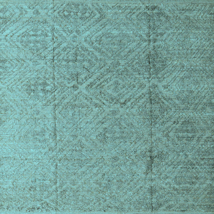 Square Machine Washable Oriental Light Blue Modern Rug, wshabs5014lblu
