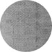 Round Machine Washable Oriental Gray Modern Rug, wshabs5014gry