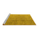 Sideview of Machine Washable Oriental Yellow Modern Rug, wshabs5014yw