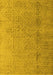 Machine Washable Oriental Yellow Modern Rug, wshabs5014yw