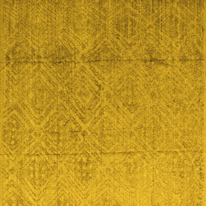 Square Machine Washable Oriental Yellow Modern Rug, wshabs5014yw