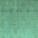 Square Oriental Turquoise Modern Rug, abs5014turq