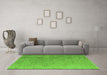 Machine Washable Oriental Green Modern Area Rugs in a Living Room,, wshabs5014grn