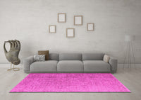 Machine Washable Oriental Pink Modern Rug, wshabs5014pnk