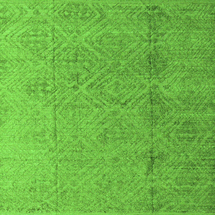 Square Machine Washable Oriental Green Modern Area Rugs, wshabs5014grn
