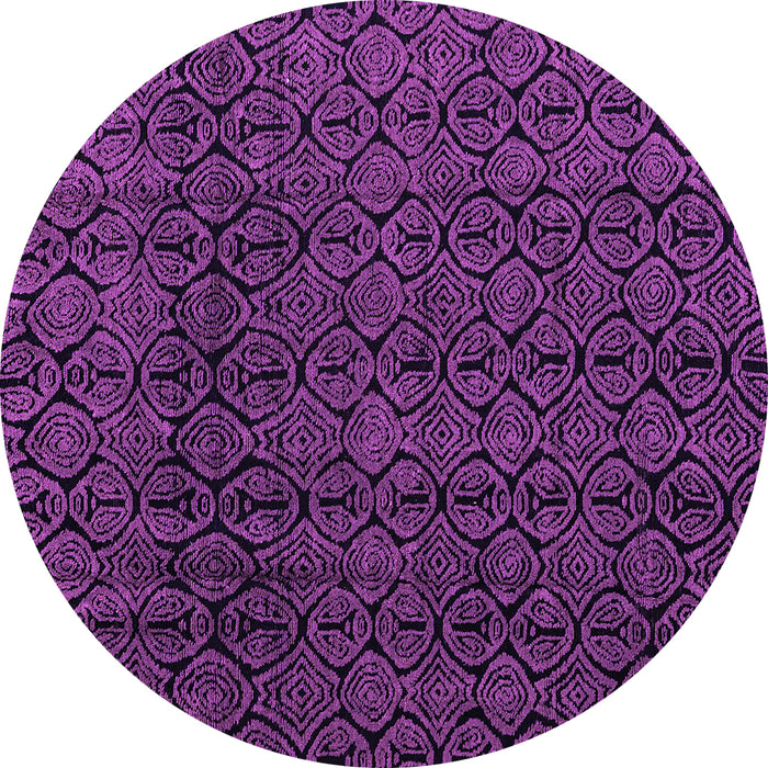 Round Machine Washable Oriental Purple Modern Area Rugs, wshabs5015pur