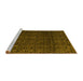 Sideview of Machine Washable Oriental Yellow Modern Rug, wshabs5015yw