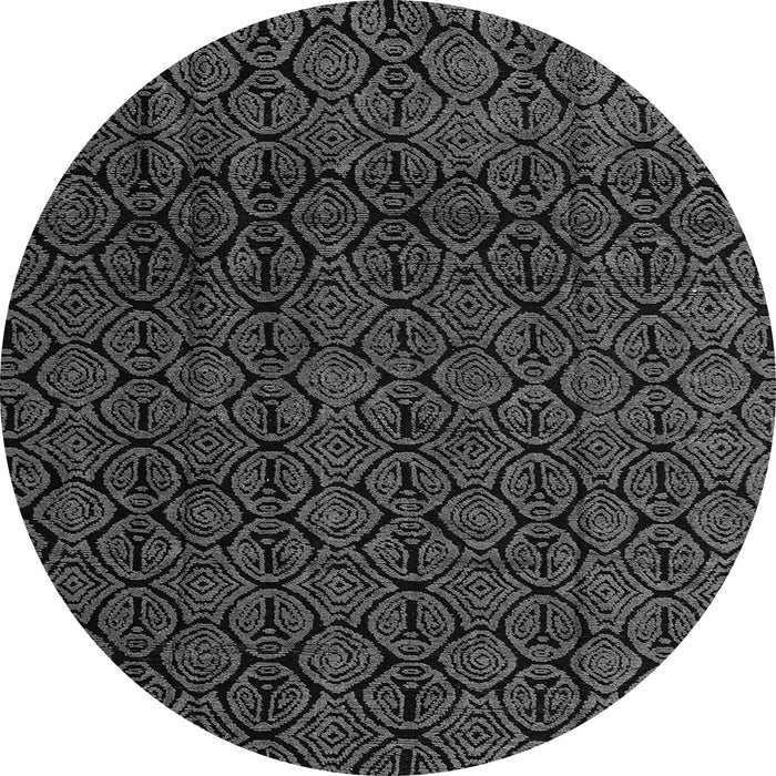 Round Machine Washable Oriental Gray Modern Rug, wshabs5015gry