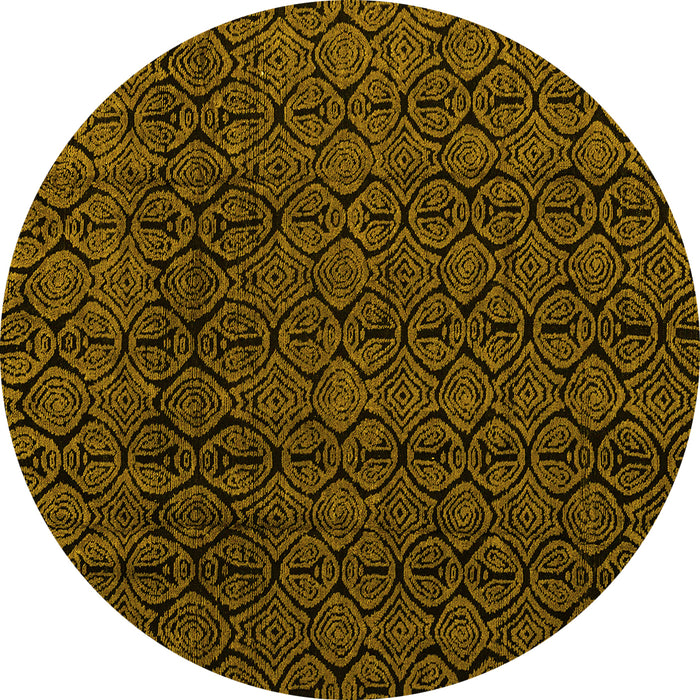 Round Oriental Yellow Modern Rug, abs5015yw