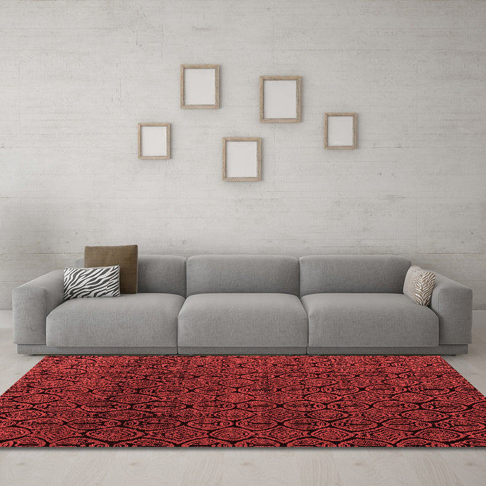Modern Red Washable Rugs