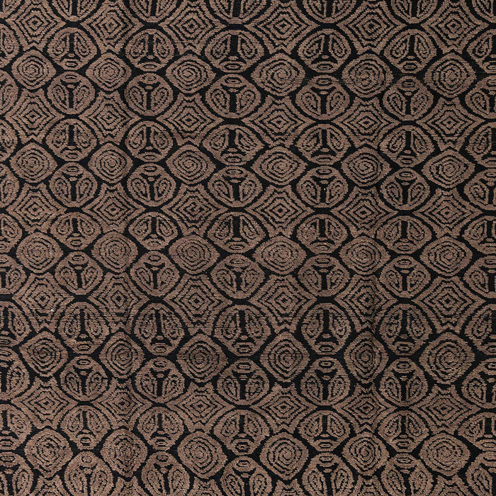 Square Abstract Dark Gold Brown Oriental Rug, abs5015