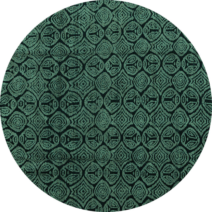 Round Oriental Turquoise Modern Rug, abs5015turq