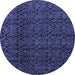 Round Oriental Blue Modern Rug, abs5015blu