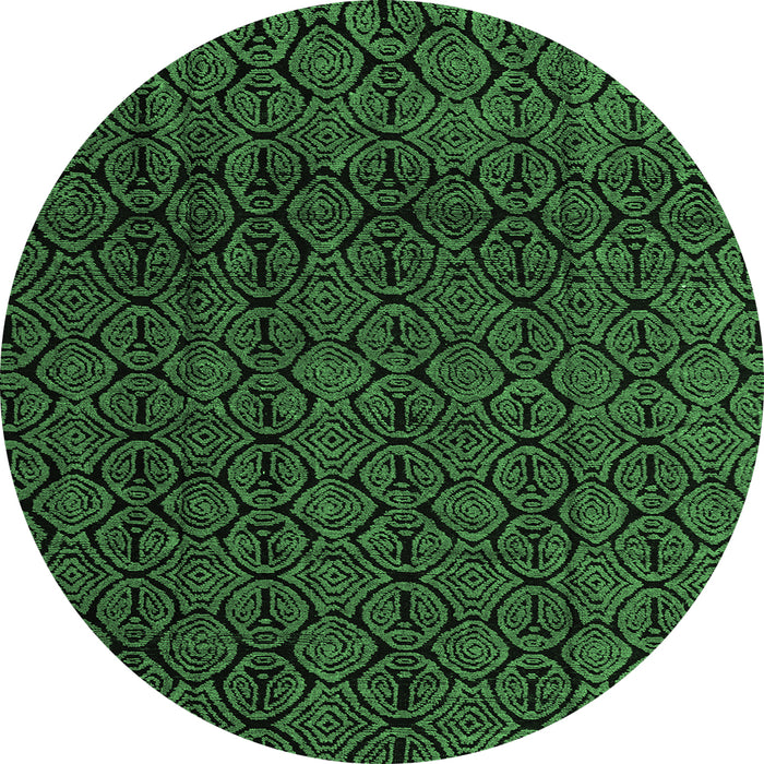 Round Oriental Emerald Green Modern Rug, abs5015emgrn