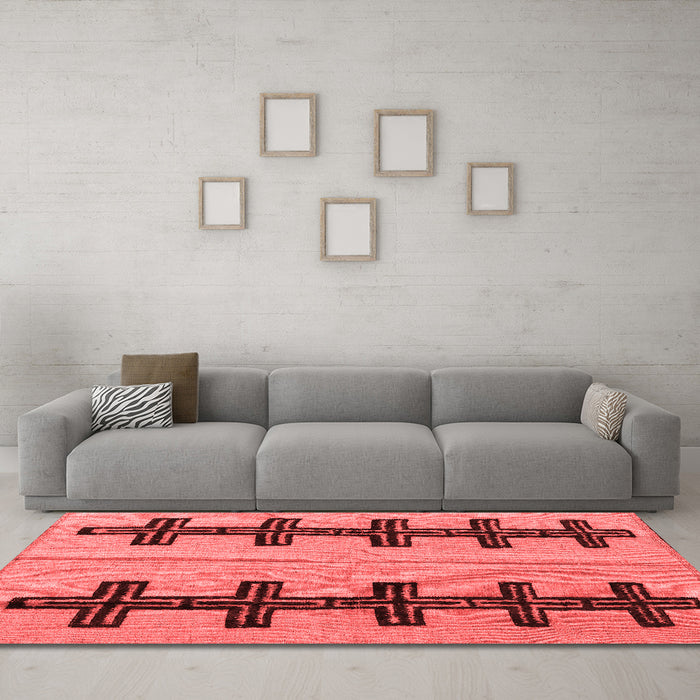 Modern Red Washable Rugs