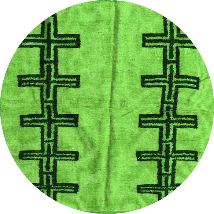 Round Oriental Green Modern Rug, abs5016grn