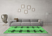 Machine Washable Oriental Emerald Green Modern Area Rugs in a Living Room,, wshabs5016emgrn