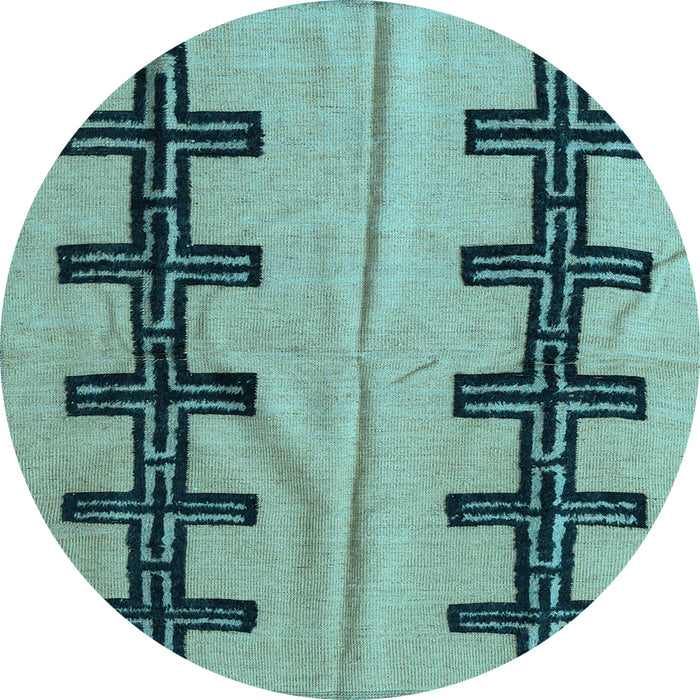 Round Oriental Light Blue Modern Rug, abs5016lblu