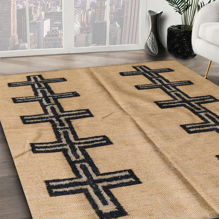 Machine Washable Abstract Red Brown Rug in a Family Room, wshabs5016