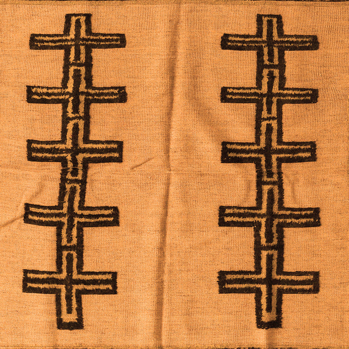 Square Machine Washable Oriental Orange Modern Area Rugs, wshabs5016org