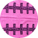 Round Machine Washable Oriental Pink Modern Rug, wshabs5016pnk