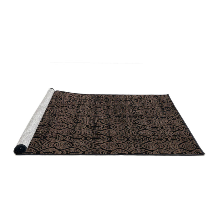 Sideview of Machine Washable Abstract Brown Rug, wshabs5017