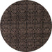 Round Machine Washable Abstract Brown Rug, wshabs5017