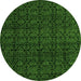 Round Oriental Green Modern Rug, abs5017grn