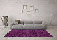 Machine Washable Oriental Pink Modern Rug, wshabs5017pnk