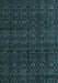 Machine Washable Oriental Light Blue Modern Rug, wshabs5017lblu