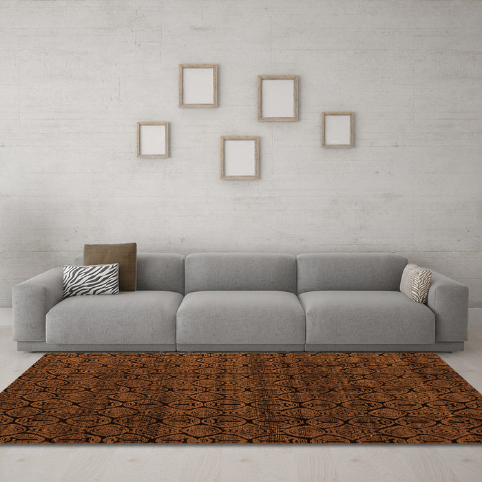 Machine Washable Oriental Orange Modern Area Rugs in a Living Room, wshabs5017org