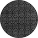 Round Machine Washable Oriental Gray Modern Rug, wshabs5017gry