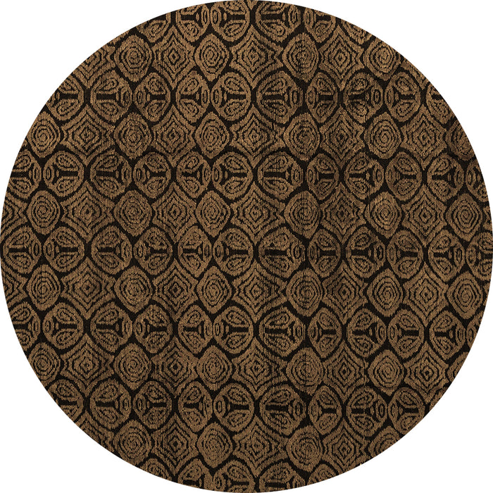 Round Oriental Brown Modern Rug, abs5017brn