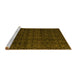 Sideview of Machine Washable Oriental Yellow Modern Rug, wshabs5017yw