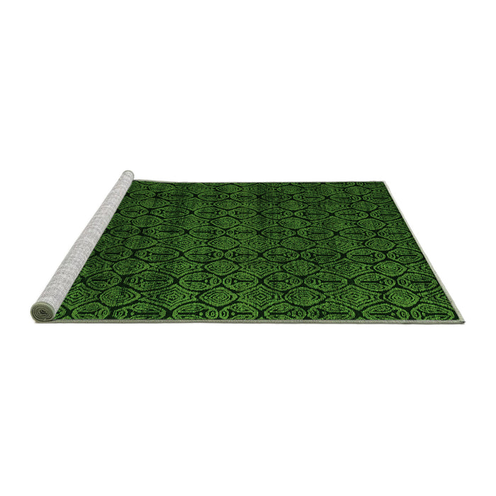 Sideview of Machine Washable Oriental Green Modern Area Rugs, wshabs5017grn